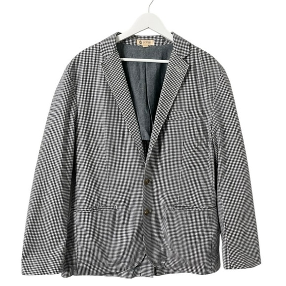 J. Crew Men’s Ludlow Blazer Jacket Black and White Gingham Size Large‎ - Picture 1 of 10